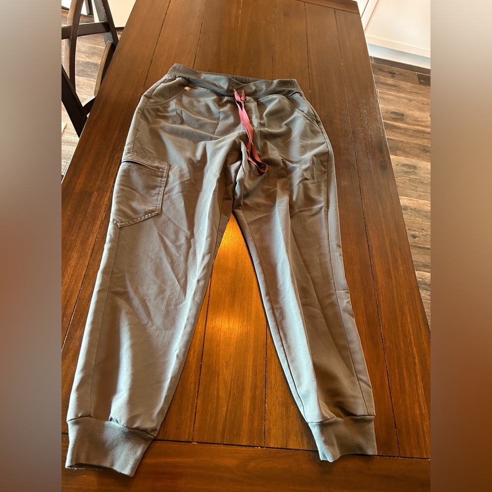 Figs Gray and Red Sweatpants Joggers